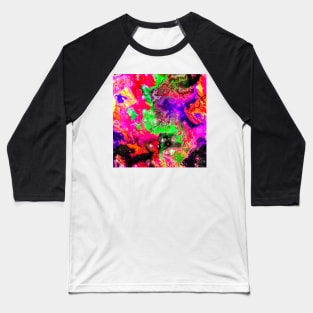 Acrylic Colorful Liquid Ink Baseball T-Shirt